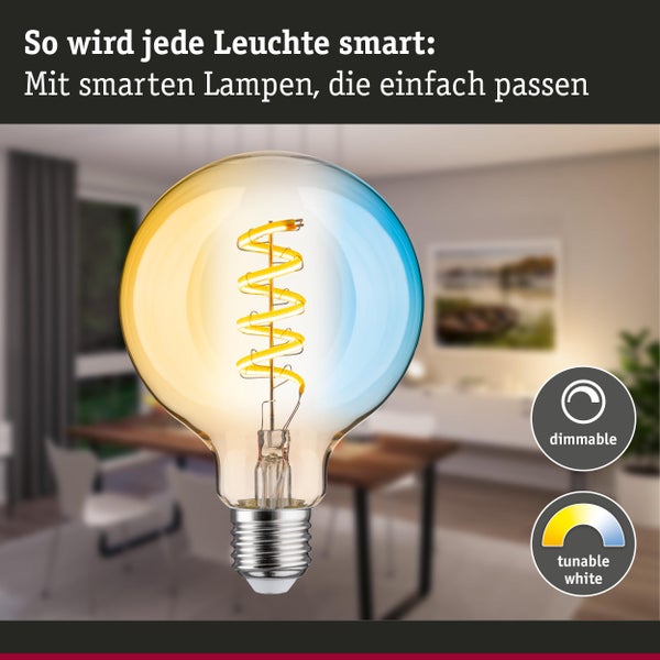 Smarte Lampe mit Schraubsockel und dimmbarer, tunable white Funktion