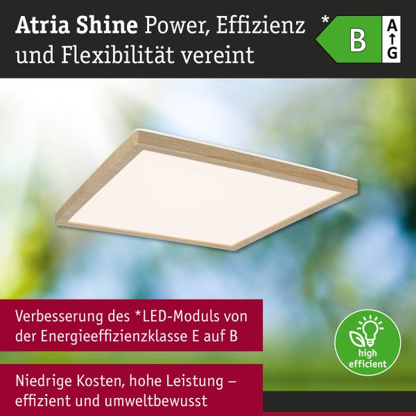LED Panel Atria Shine IP44 eckig 298x298mm 15,7W 2100lm White Switch Holzoptik