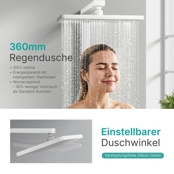 360 Millimeter Regendusche mit einstellbarem Duschwinkel
