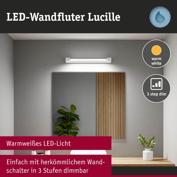 Selection Bathroom LED Wandleuchte 3-Step-Dim Lucille IP44 2700K 1600lm 230V 18W dimmbar Weiß