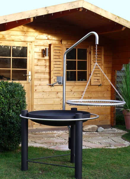 Libatherm hoher Schwenkgrill 70 cm Stahl und Edelstahl Grillgalgen und Feuerschale