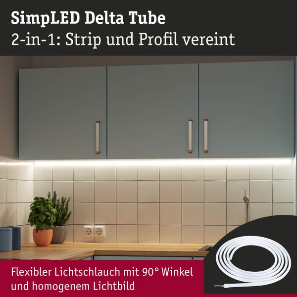 SimpLED Delta Tube LED-Lichtleiste unter Küchenschränken, flexible Lichtleiste mit 90-Grad-Winkel