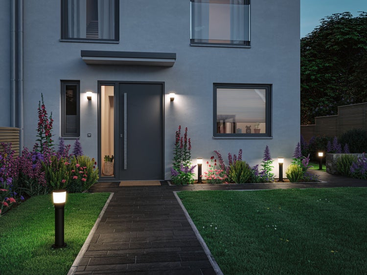 LED Pollerleuchte Bako seewasserresistent IP44 500mm max. 20W 230V Anthrazit E14 Aluminium, Glas