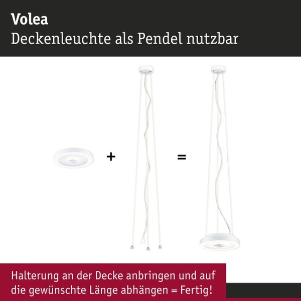 Pendelabhängung Volea Weiß, Silber
