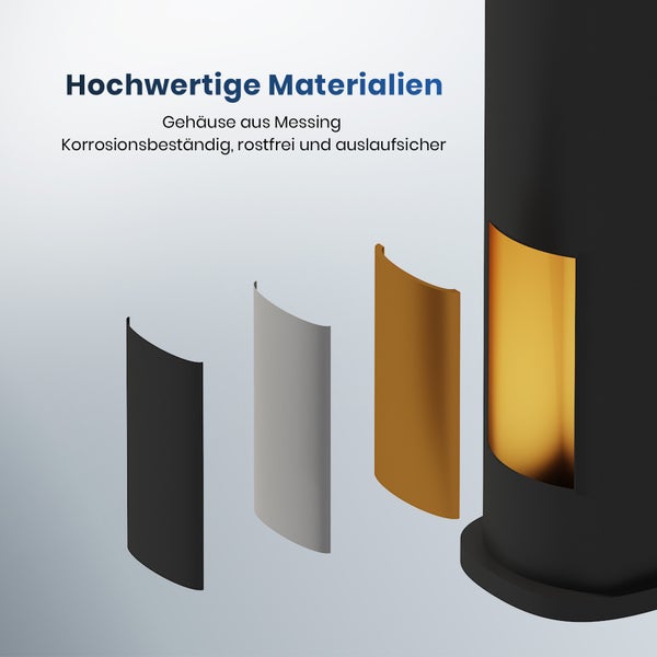 EMKE Badezimmerarmatur, Waschtischmischer, Haushaltswasserhahn, Waschtischarmatur für Aufsatzwaschbecken, Kurz Waschtischarmatur Messing Mischbatterie, Schwarz, L166 x H 152mm