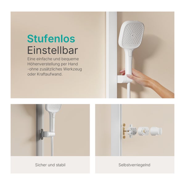 Brausestange mit Handbrause und stufenloser Einstellung