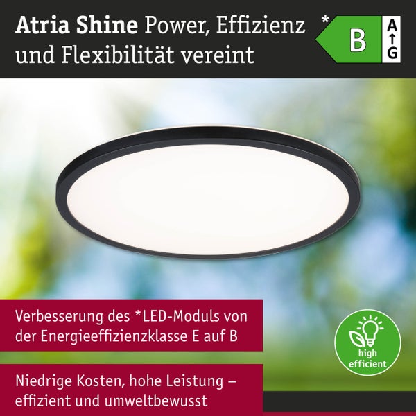 LED Panel Atria Shine IP44 rund 398mm 20,8W 2800lm White Switch Schwarz