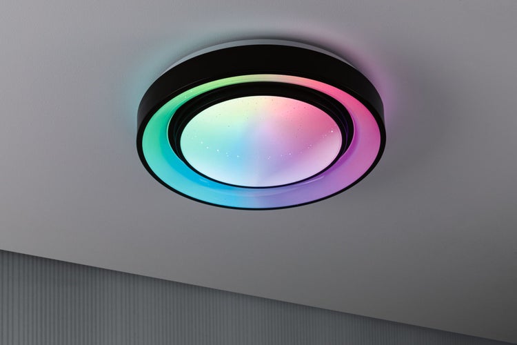 LED Deckenleuchte Rainbow mit Regenbogeneffekt RGBW+ 750lm 230V 22W dimmbar Schwarz, Weiß