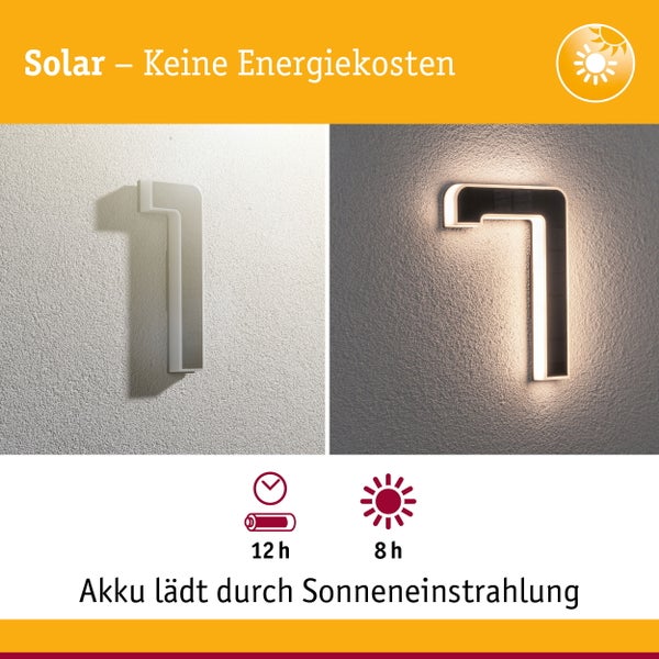 Set Solar LED Hausnummernleuchte inkl. wechselbarer Akku Nummer 17 3000K 2x6lm 2x0,2W Schwarz