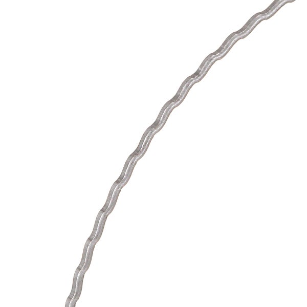 Geräteschuppen aus Metall mit Pultdach, einer Tür und Riegelverschluss sowie ein Paar Arbeitshandschuhe.