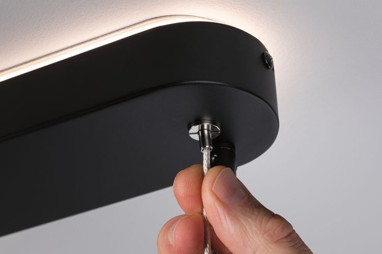 LED Pendelleuchte Smart Home Zigbee 3.0 Puric Pane Effect Effect 2700K 600lm / 300lm 6x6W / 3W Schwarz dimmbar