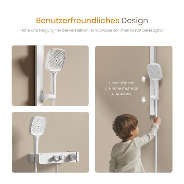 Duschsystem mit verstellbarer Höhe für Kinder im Badezimmer