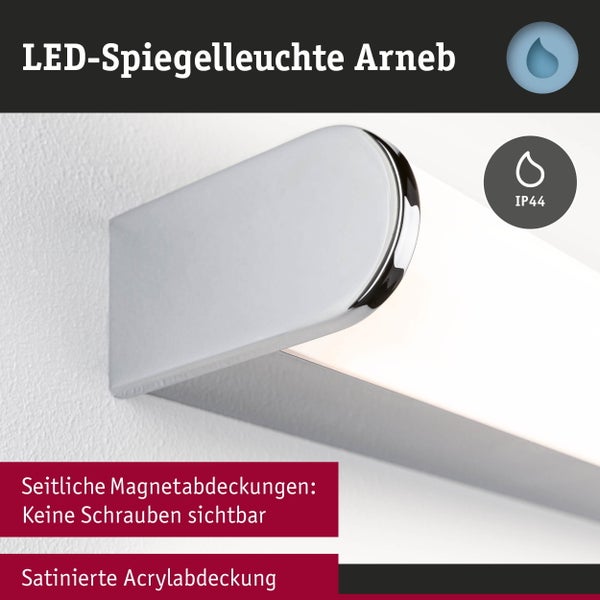 Selection Bathroom LED Wandleuchte Arneb IP44 3000K 1000lm 230V 12,5W Chrom