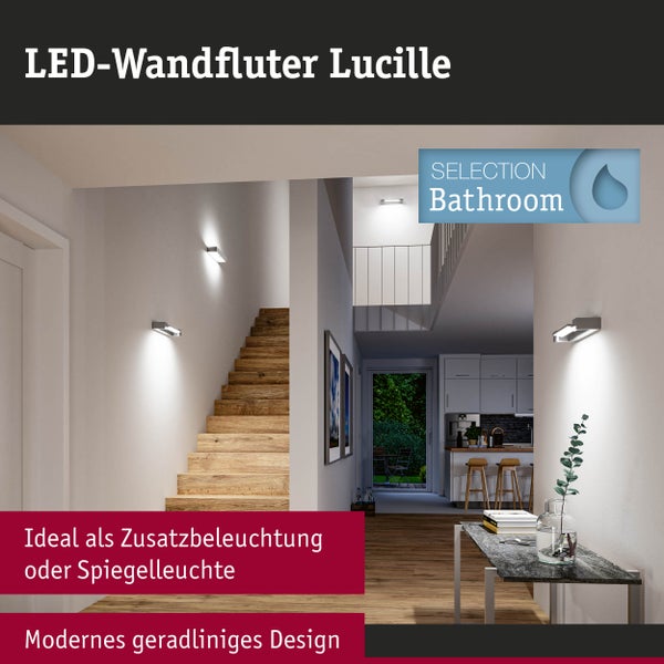 Selection Bathroom LED Wandleuchte Lucille IP44 2700K 1000lm 230V 11W dimmbar Alu matt