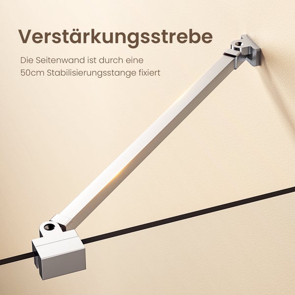 EMKE Duschkabine 80x70 cm Duschabtrennung 6mm ESG klares Sicherheitsglas Falttür Duschtür mit Seitenwand Höhe: 185cm
