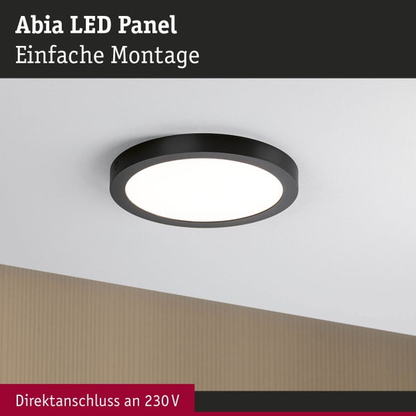 LED Panel Abia rund 300mm 3x22W 3x2200lm 2700K Schwarz matt