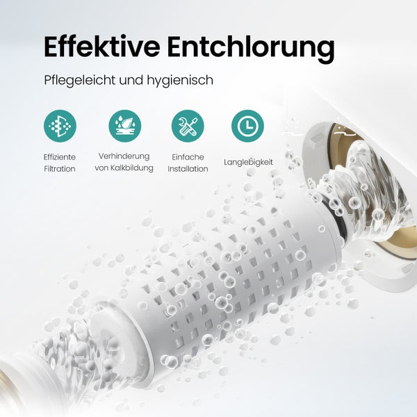 EMKE Duschfilter, PP-Baumwollfilter, Effektive Entchlorung und Entfernung von Verunreinigungen, Einfache Installation, Geeignet für EMKE F11 und F22 Thermostat