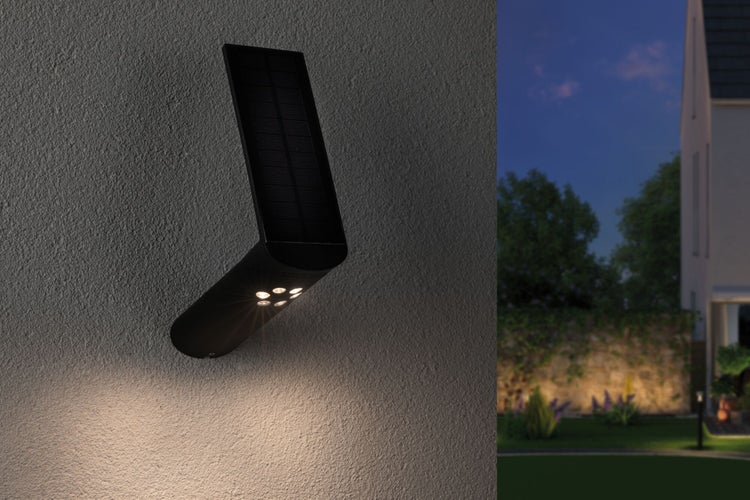 Solar LED Außenwandleuchte Ilias Bewegungsmelder IP44 3000K 57lm Anthrazit