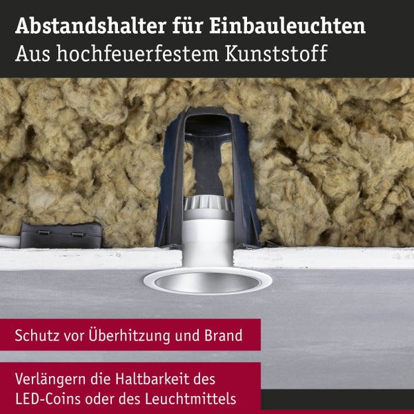 Einbauleuchten Zubehör Abstandshalter für Einbauleuchten 62 - 90mm 20er-Set Schwarz