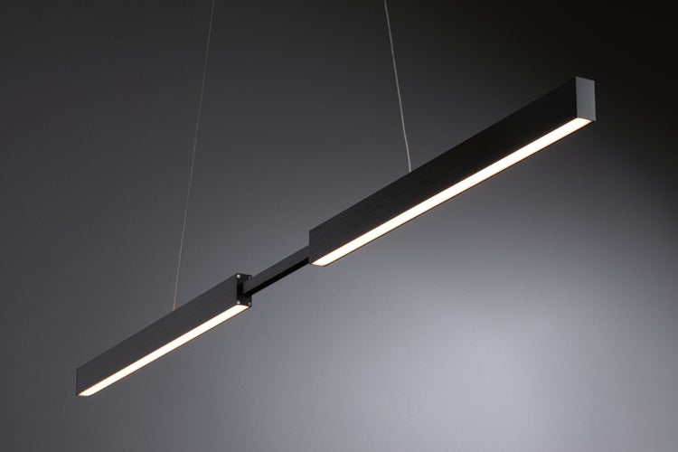 LED Pendelleuchte Smart Home Zigbee 3.0 Aptare 2700K dimmbar 1800lm / 1800lm 2x18W Schwarz gebürstet