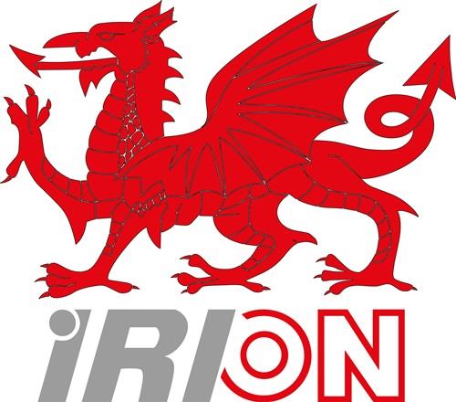 Irion Logo mit einem stilisierten Drachen.