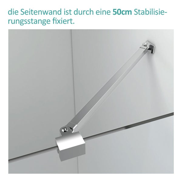 EMKE Eckdusche, Duschabtrennung mit Falttür und Seitenwand, Sicherheitsglas, Schwarz gerahmt