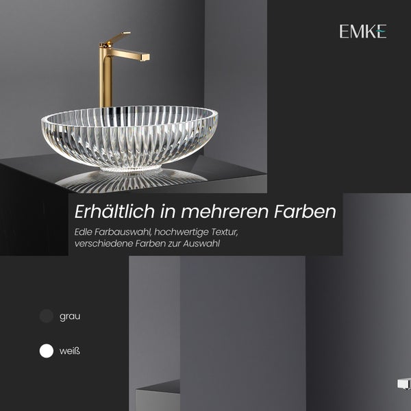 Waschtisch mit Armatur und Aufsatzwaschbecken