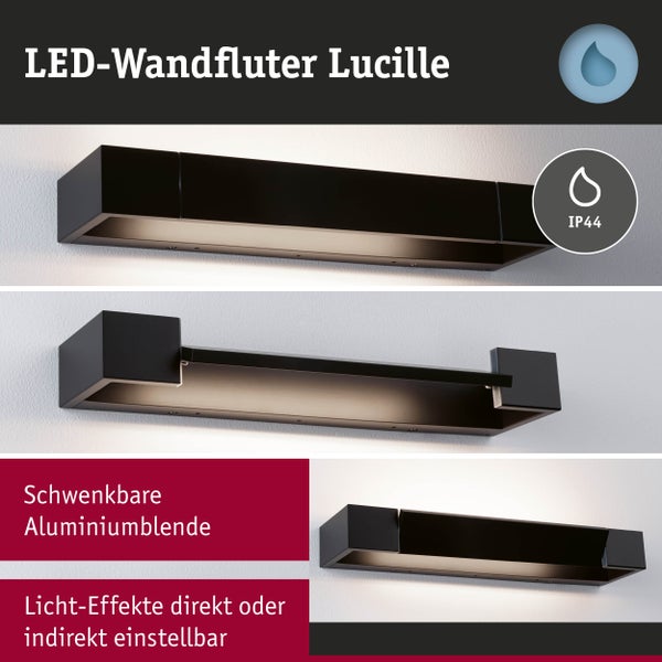 Selection Bathroom LED Wandleuchte Lucille IP44 2700K 1000lm 230V 11W dimmbar Schwarz