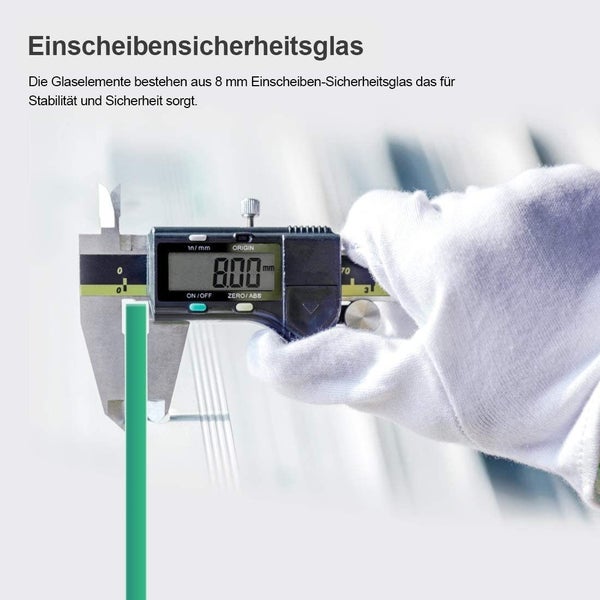 Walk-in-Dusche EMKE Eckdusche Duschabtrennung 800mm Breite, 195 cm Höhe, Walk-In Dusche, Duschtür mit Seitenwand, 8mm ESG-Sicherheitsglas mit Nano-Beschichtung, Schwarz
