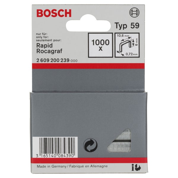 Bosch Heftklammern Typ 59, 1000 Stück für Rapid Rocagraf