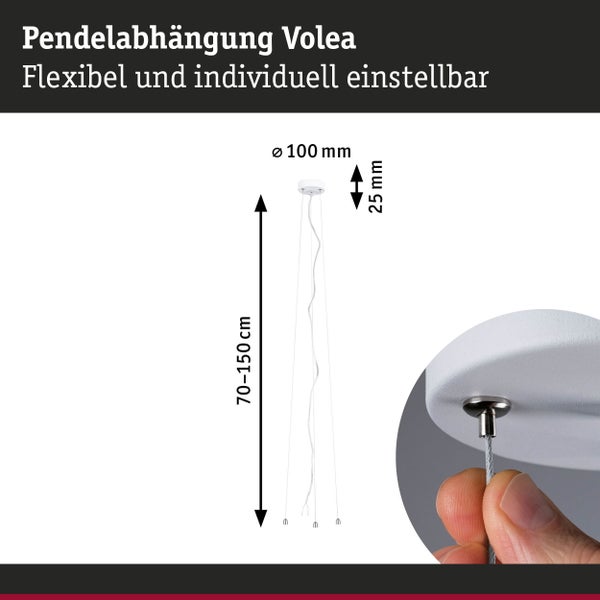 Pendelabhängung Volea Weiß, Silber
