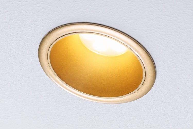 Set LED Einbauleuchte Cole IP44 88mm 2700K 3x6W 3x470lm 230V Gold matt Kunststoff, Alu Zink