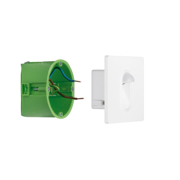 LED Wandeinbauleuchte Wall eckig 78x35mm 1,1W 65lm 230V 2700K Weiß