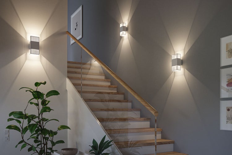 LED Wandleuchte Tharin IP44 3000K 120x104mm 2x3,7W Weiß