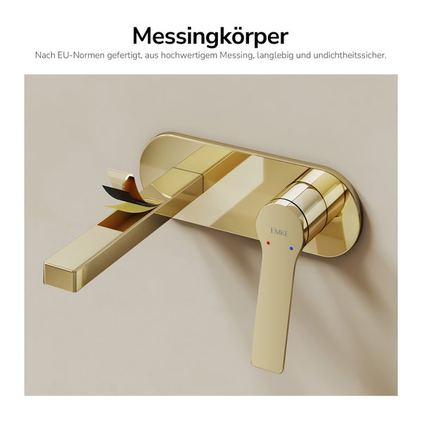 EMKE Messing Waschtischarmatur für die Wandmontage