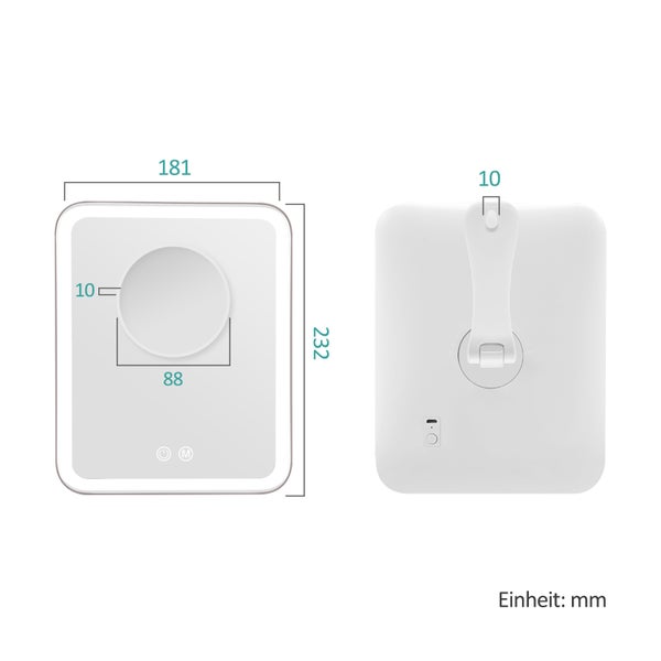 EMKE Kosmetikspiegel mit Beleuchtung, 3 Lichtfarben und 3X Fach Vergrößerungsspiegel Schminkspiegel mit licht-180° Drehbar USB Wiederaufladbar, Makeup Spiegel mit Vergrößerung
