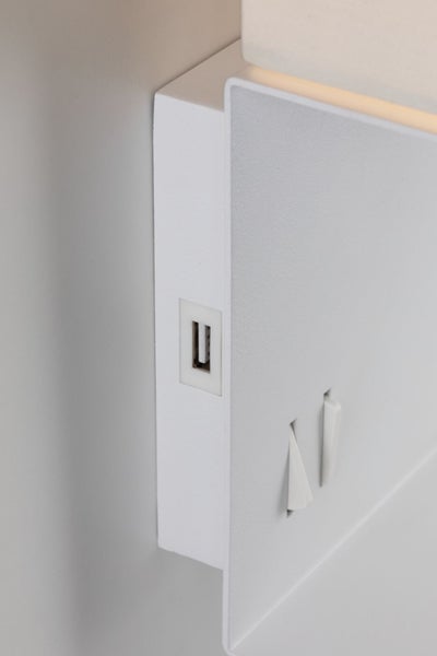 Wandleuchte mit Ablage Merani E27 3000K 120lm 230V 2,5W dimmbar Grau, Weiß