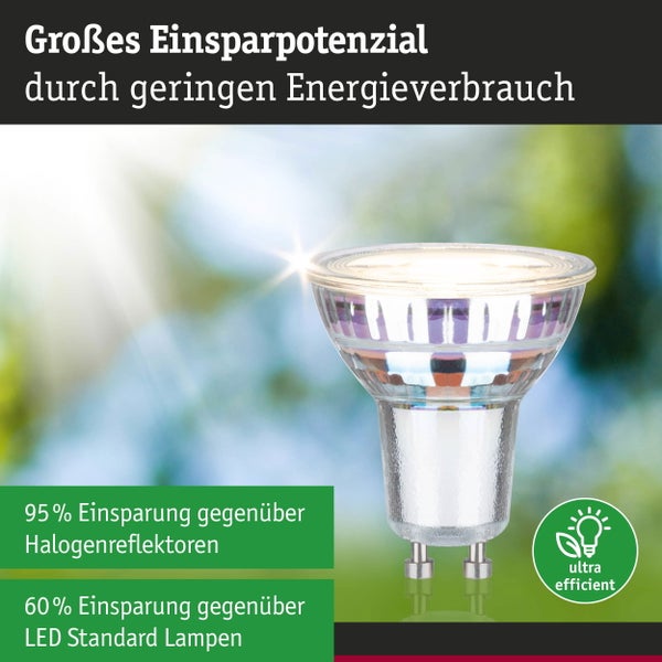 Eco-Line Standard 230V LED Reflektor GU10 3er-Set 3x450lm 3x2,5W 3000K Silber
