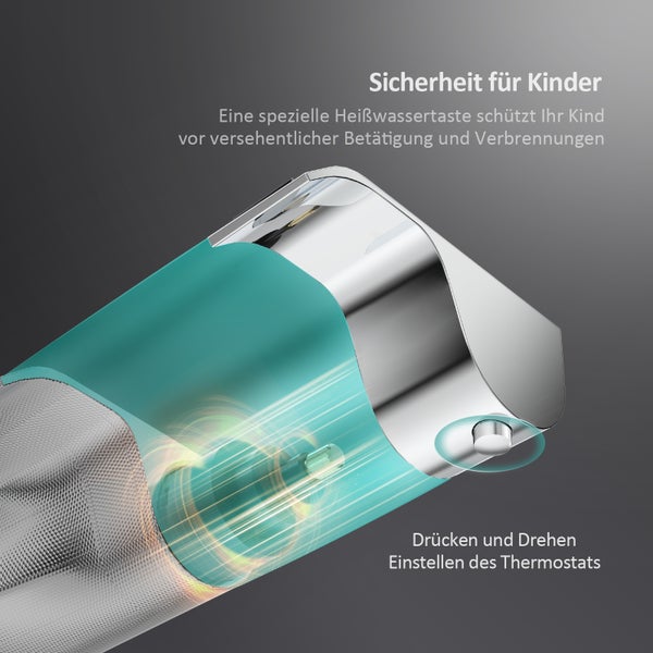 EMKE Duschsystem mit Thermostat Duschset Duschsäuleset mit Brausestange, Handbrause mit 3 Strahlstärken, Regendusche, Chrom