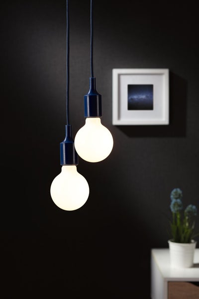 Neordic Pendelleuchte Ketil E27 max. 60W Nachtblau, Schwarz dimmbar Silikon, Kunststoff