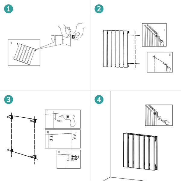 Montageanleitung für einen Heizkörper in vier Schritten