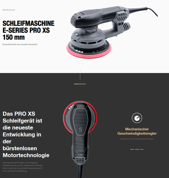 INDASA Exzenter 150mm E-SERIES PRO X SANDER Exzenterschleifer, Elektrisch, 5mm Hub