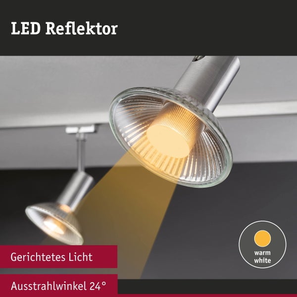 Set Standard 230V LED Reflektor QPAR111 GU10 3x350lm 3x4W 2700K Alu
