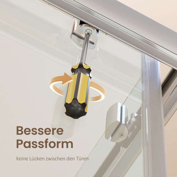 EMKE Duschkabine 75x80x185cm Doppel Schiebetür Duschtür Eckeinstieg Duschabtrennung