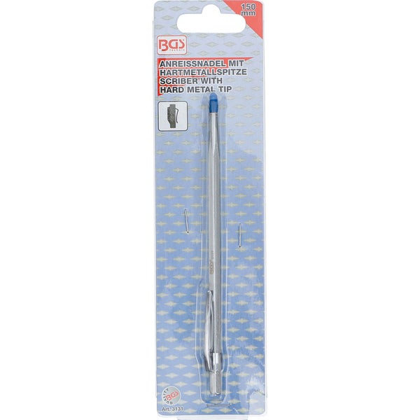 BGS technic Anreißnadel mit Hartmetallspitze 150 mm in Verkaufsverpackung