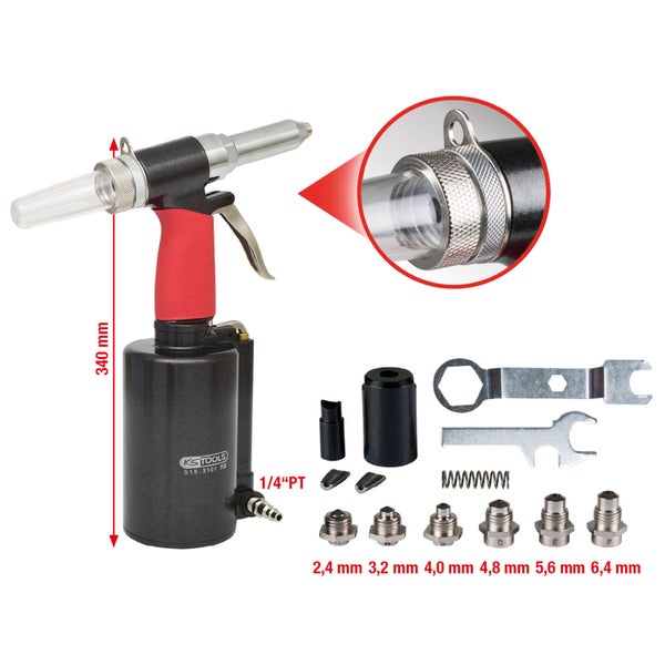 KS Tools Blindnietmuttern-Set, Nietpistole und Zubehör