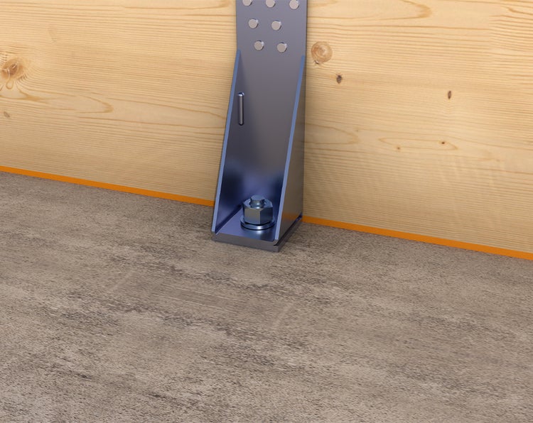 Metall-Pfostenträger zur Befestigung von Holzkonstruktionen an einem Boden