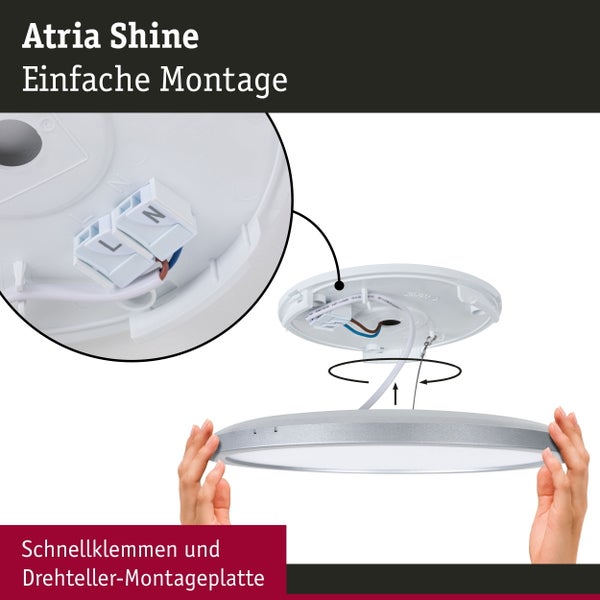 LED Panel Atria Shine Backlight IP44 eckig 580x200mm 22W 2300lm 3000K Holzoptik