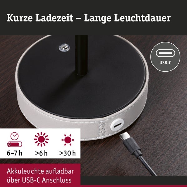 Mobile Tischleuchte Pellini White Switch 300lm 2W Schwarz matt, Beige