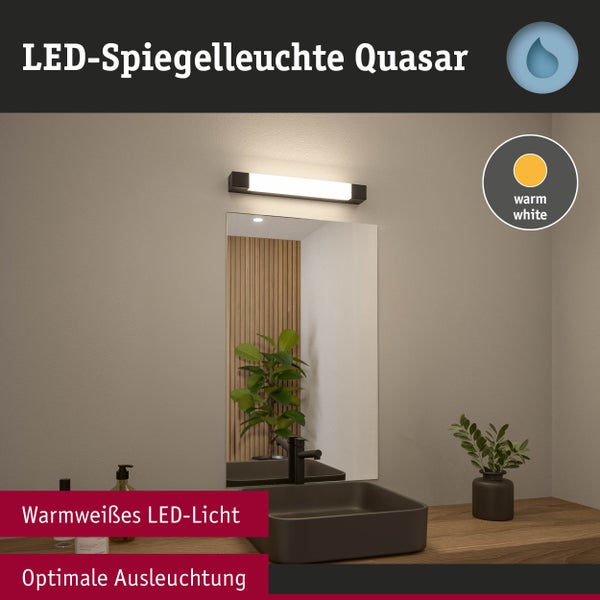 Selection Bathroom LED Spiegelleuchte Quasar IP44 3000K 600lm 230V 7,5W Schwarz